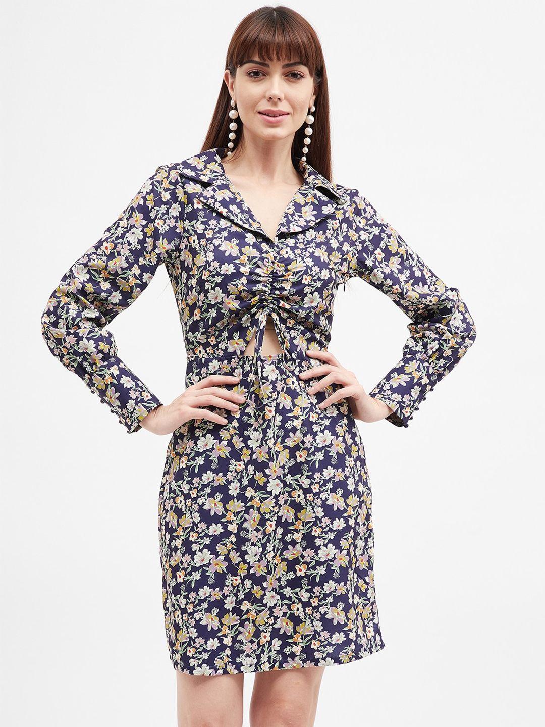 harpa floral printed ruched detail shirt dress