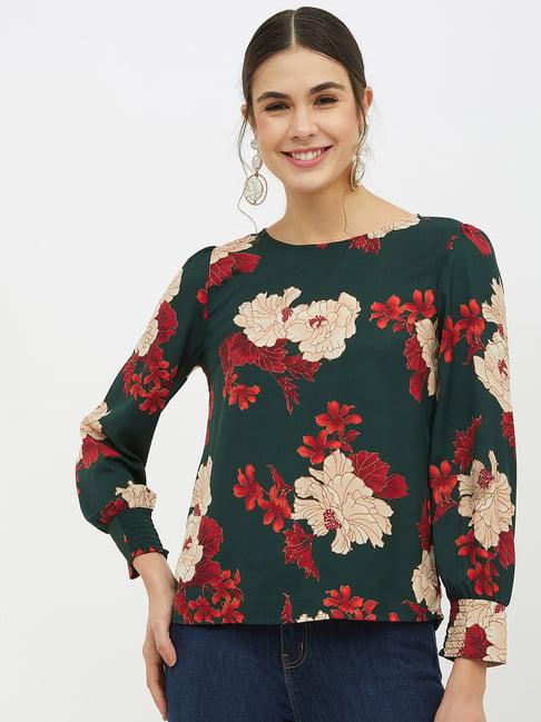 harpa green floral print top