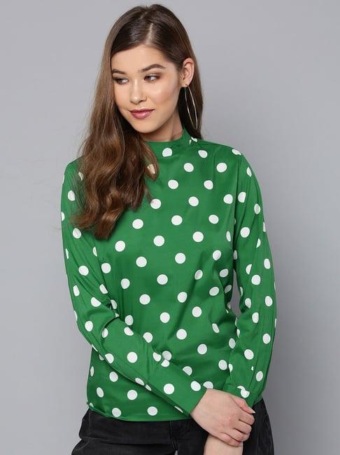 harpa green polka dot top