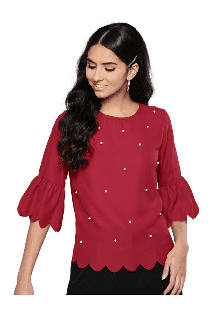 harpa maroon embellished top