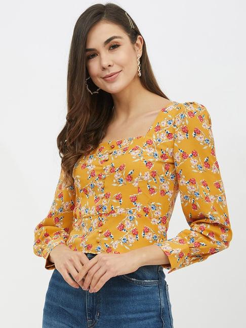 harpa mustard floral print top