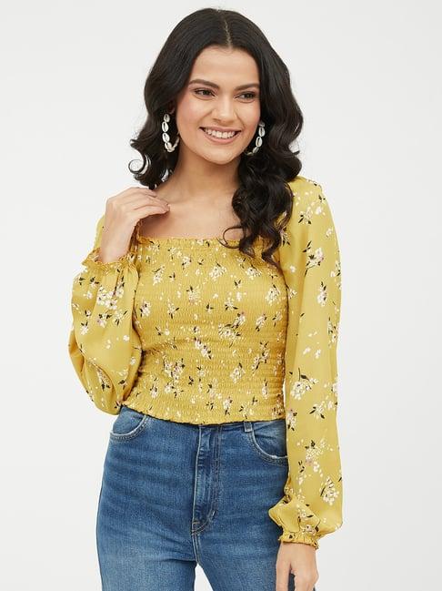 harpa mustard floral print top