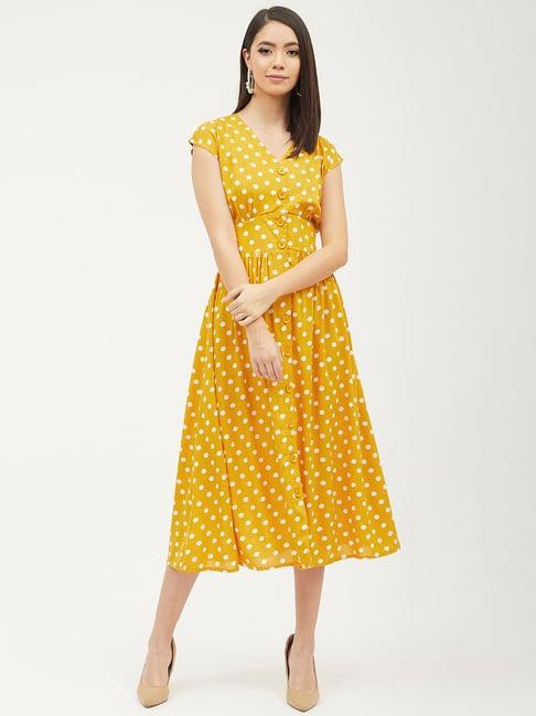 harpa mustard polka dot dress