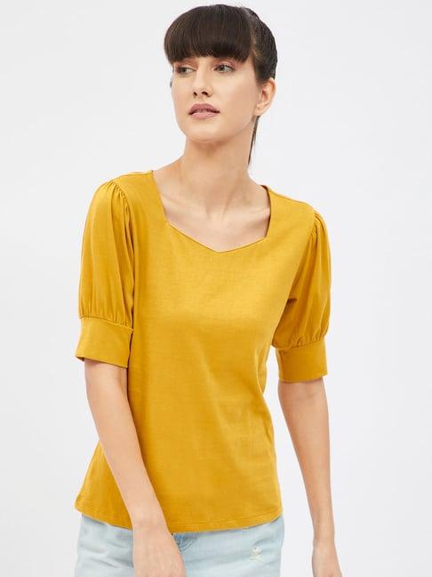 harpa mustard regular fit top