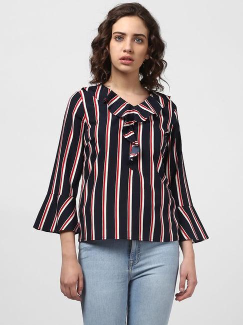 harpa navy & red striped top