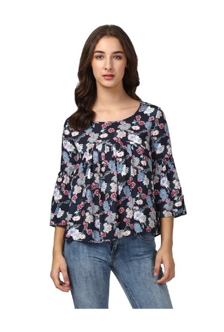 harpa navy floral print top