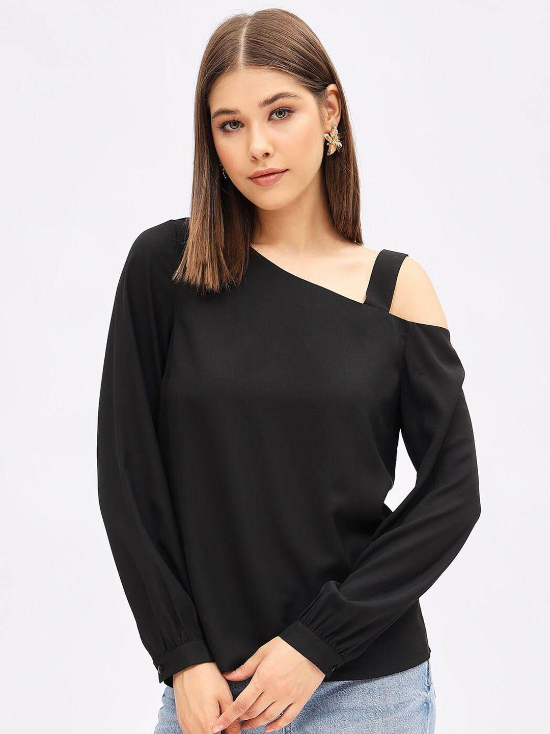 harpa one shoulder cuffed sleeves top