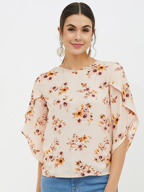 harpa peach floral print top