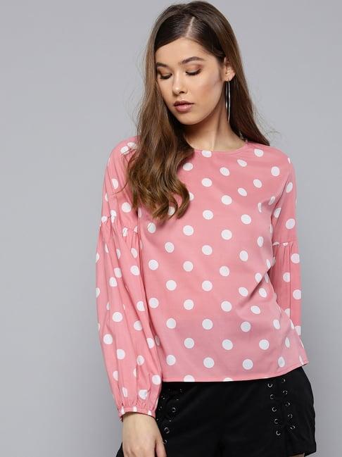 harpa pink polka dot top