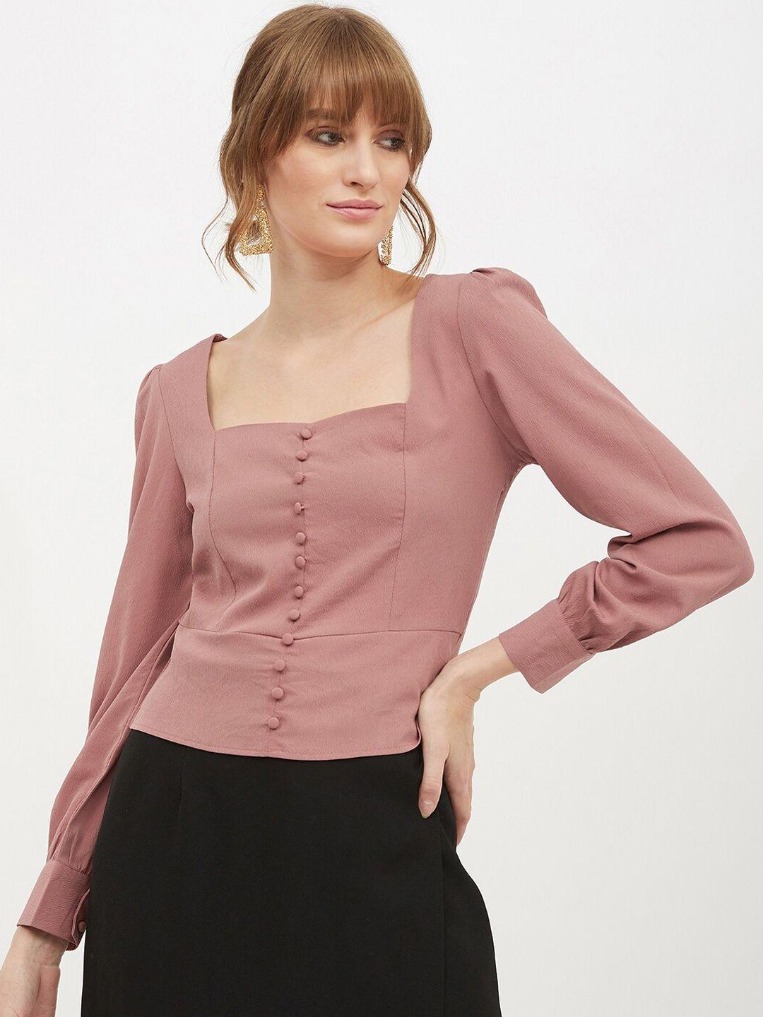 harpa rose square neck top with cuffed sleeves