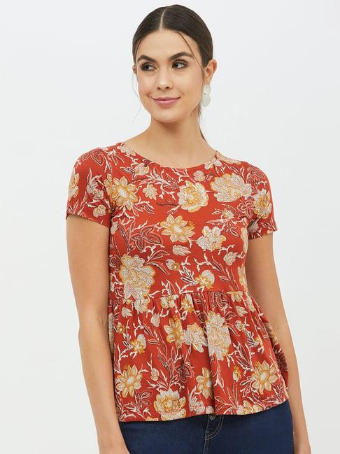 harpa rust floral print top