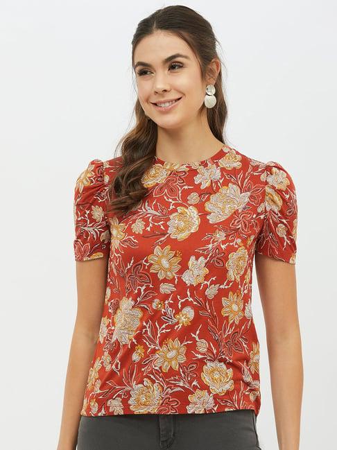 harpa rust floral print top