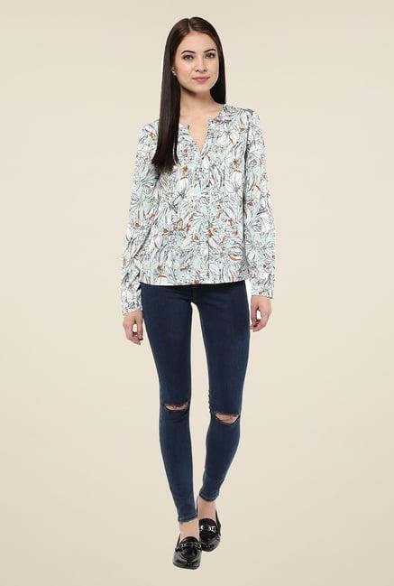 harpa sky blue floral print top