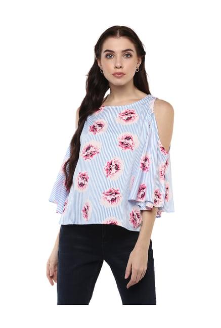 harpa turquoise floral print top