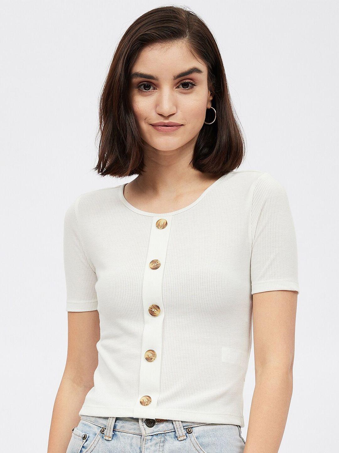 harpa white solid crop top