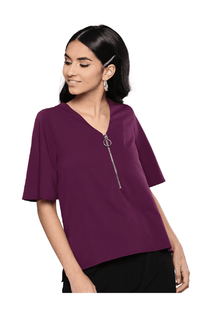 harpa wine short sleeves top