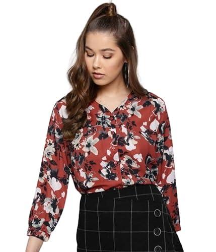 harpa women's floral regular blouse (gr5872_rust s)