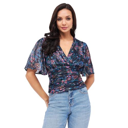 harpa women's floral regular fit top (gr6534a_navy xs)