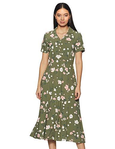 harpa women's viscose, rayon shirtdress standard length dress (gr5902_olive_s)