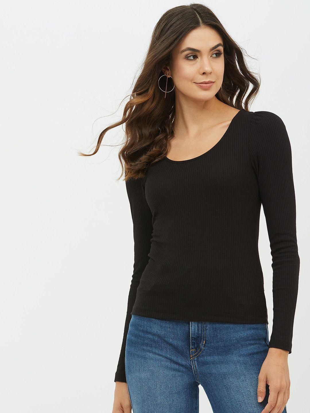 harpa women black solid fitted top