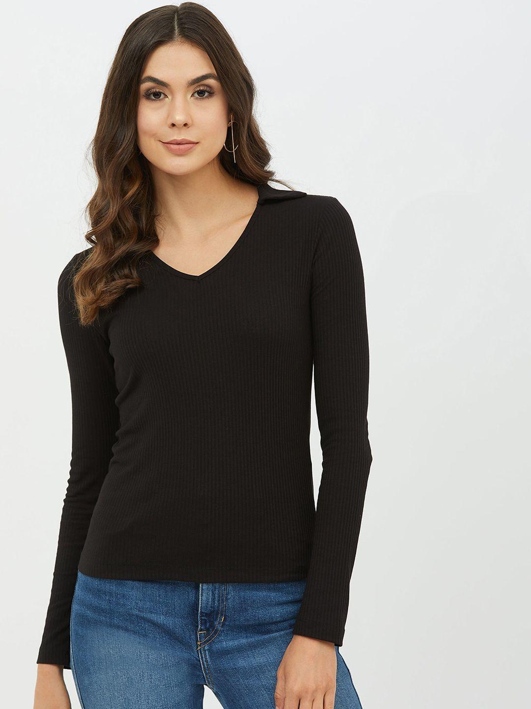 harpa women black solid fitted top