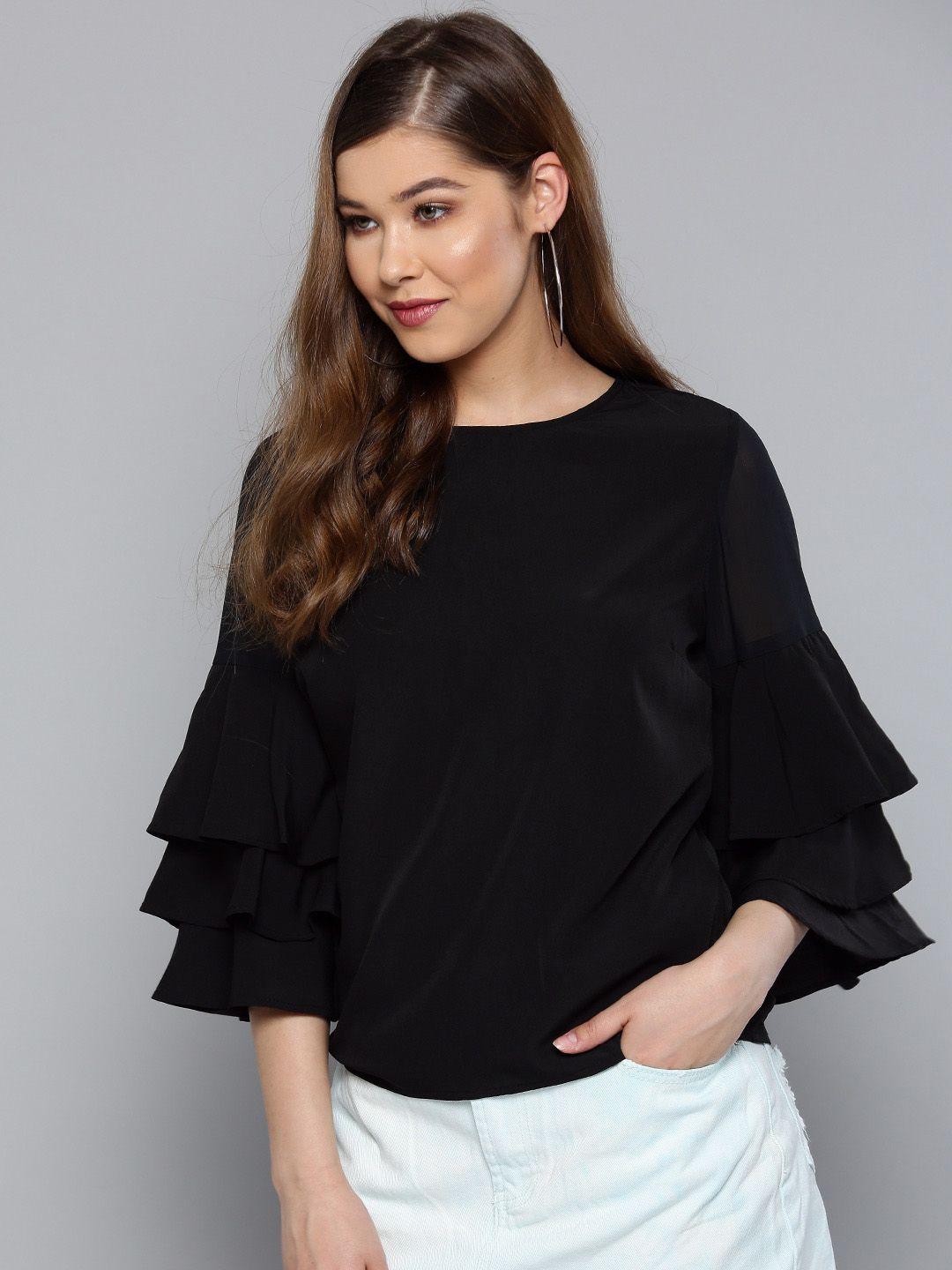 harpa women black solid top