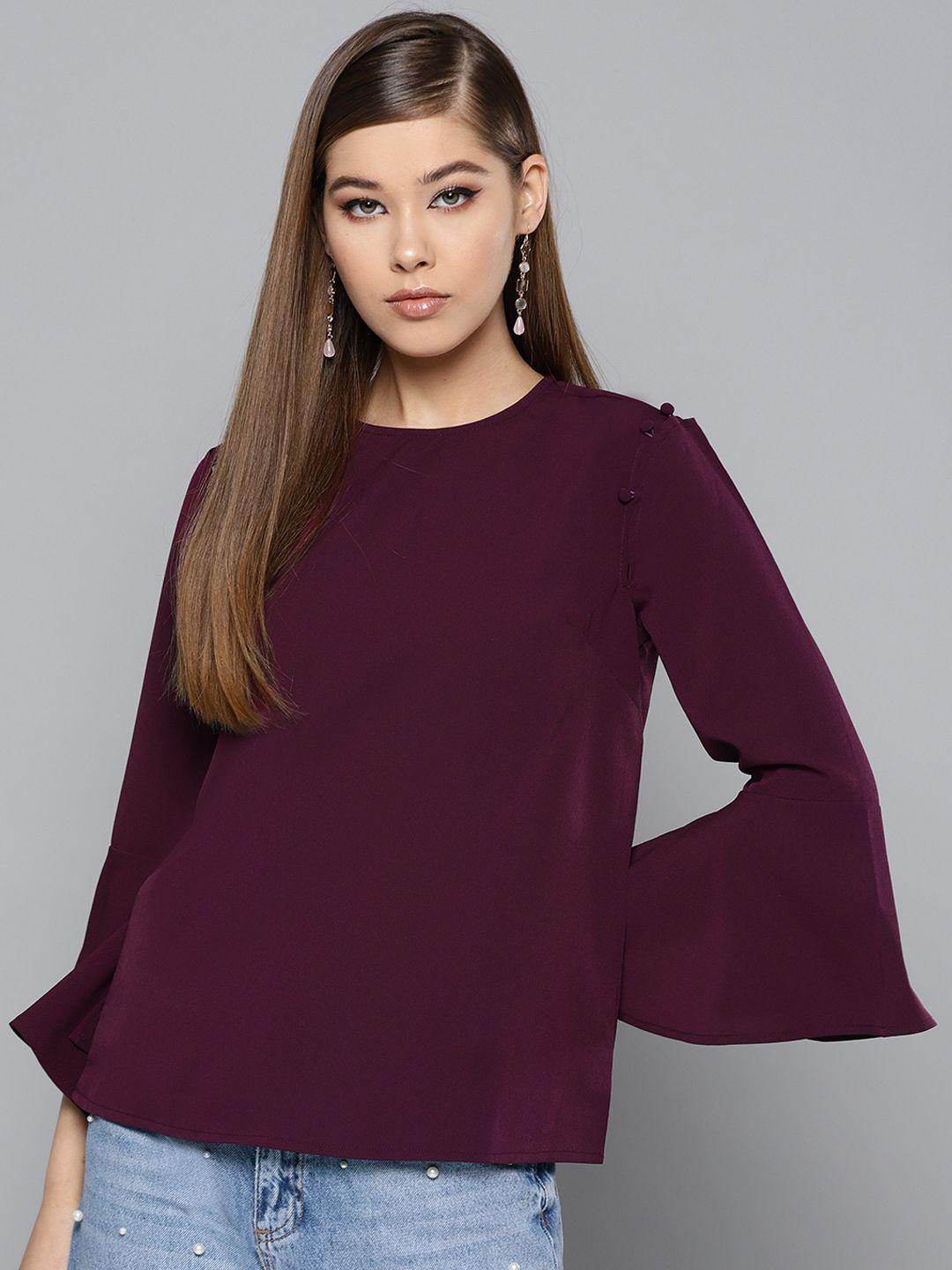 harpa women burgundy solid top