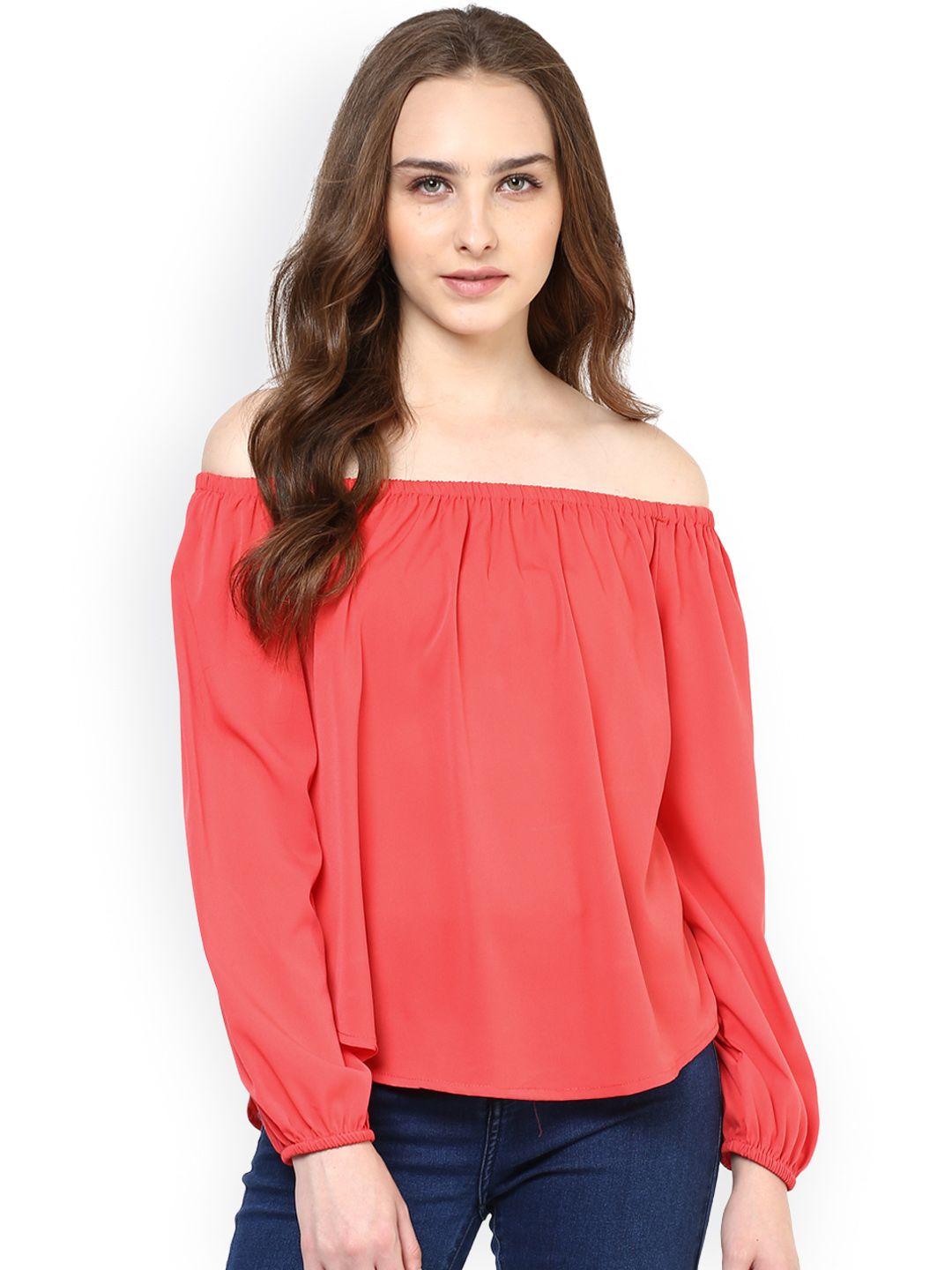 harpa women coral red off-shoulder top