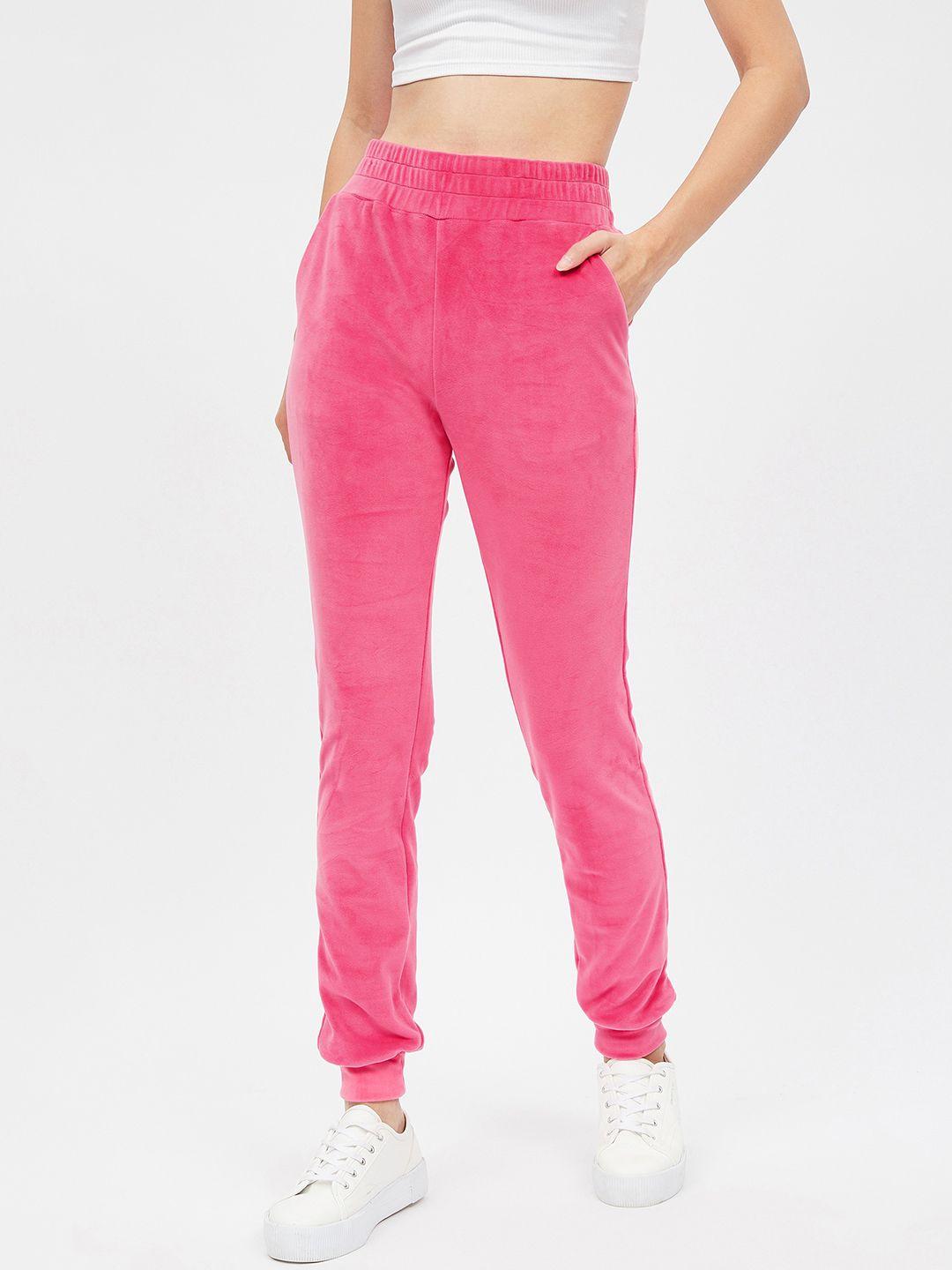 harpa women fuchsia solid straight fit joggers