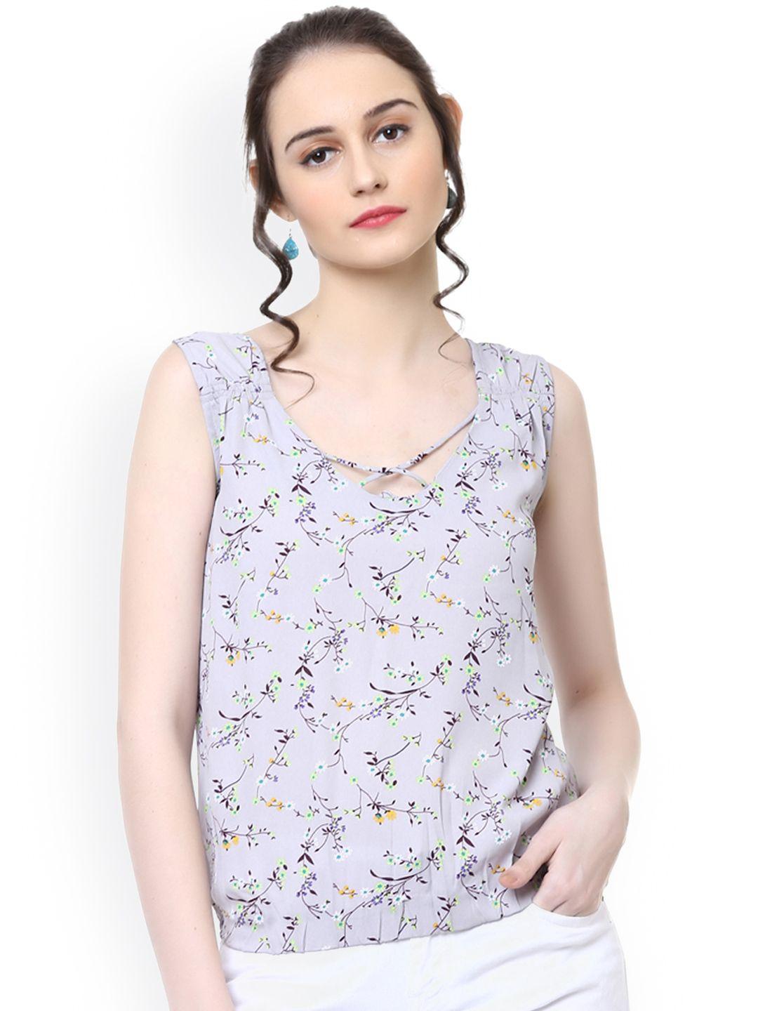 harpa women grey printed sleeveless top