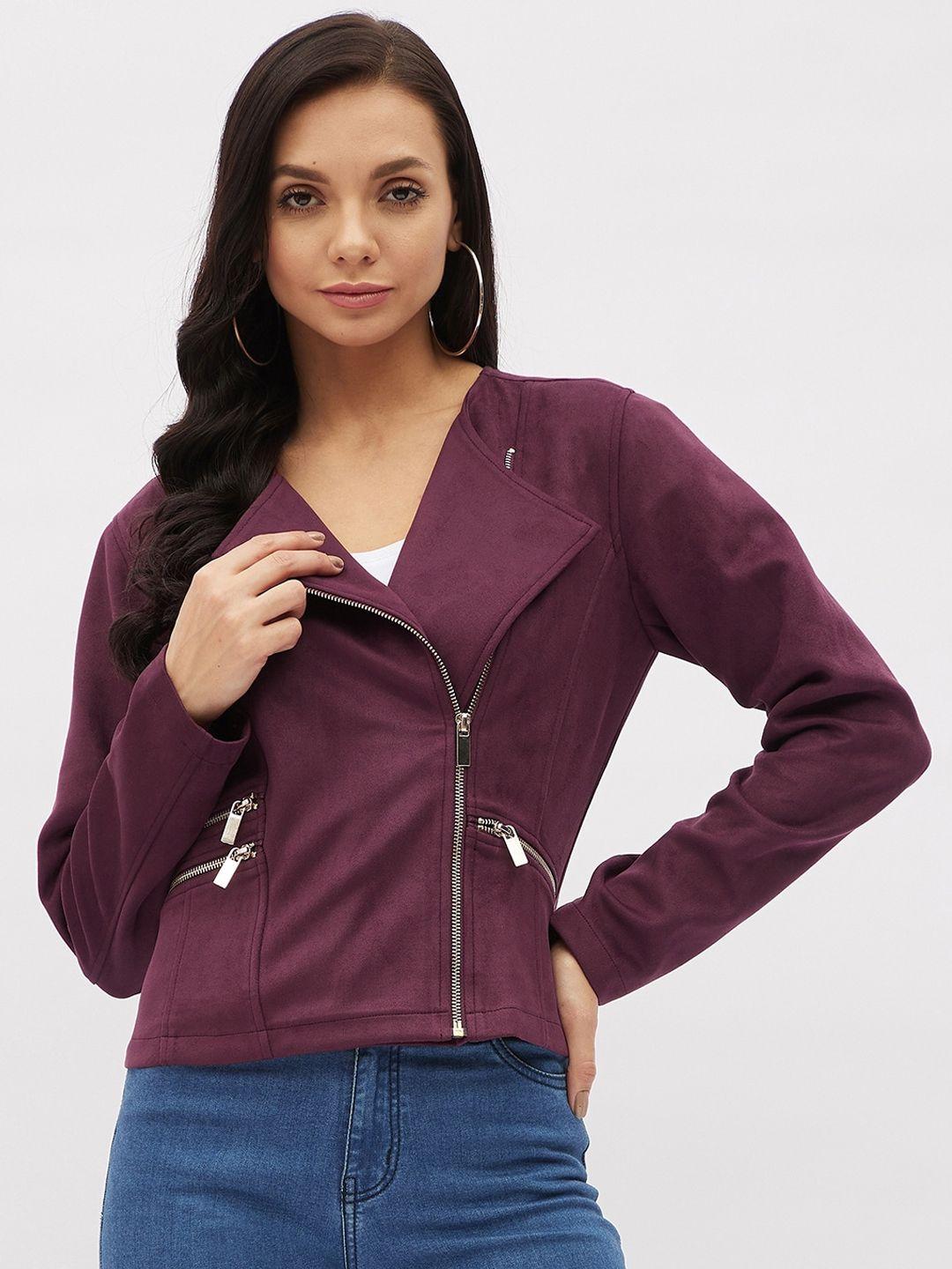 harpa women maroon bomber jacket