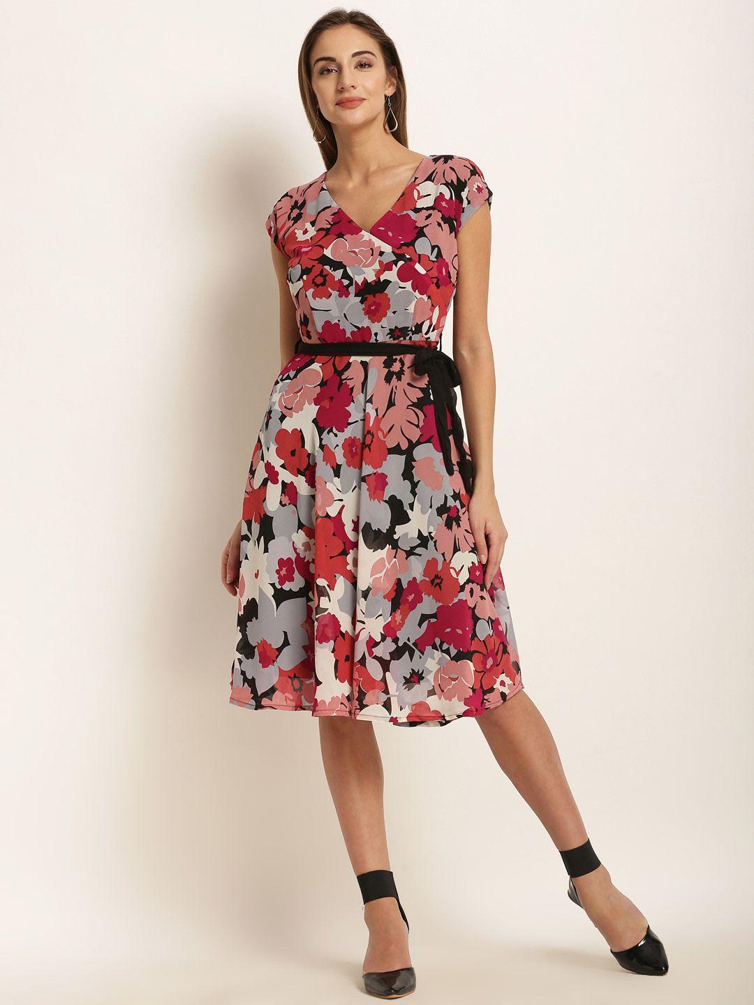 harpa women multicoloured printed fit and flare dress