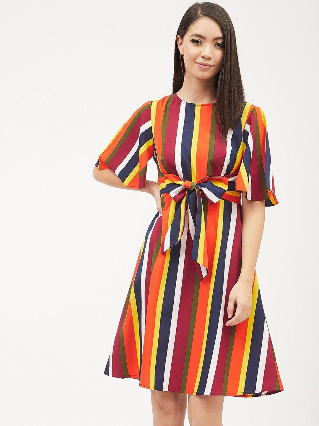harpa women multicoloured striped a-line dress