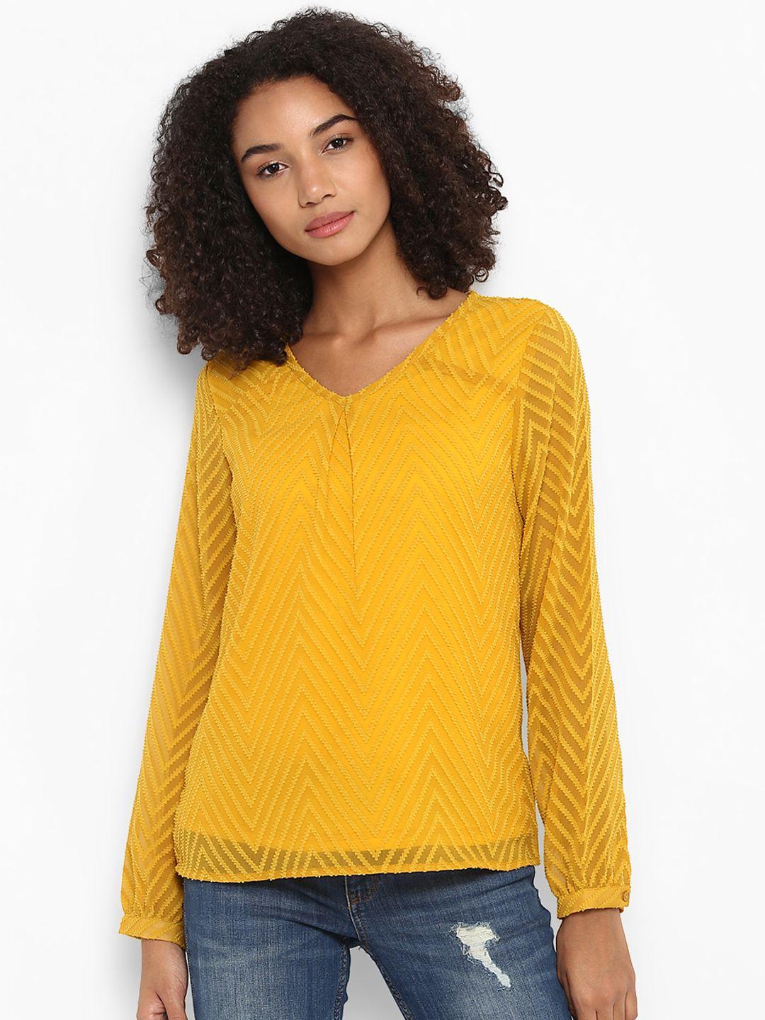 harpa women mustard self design top