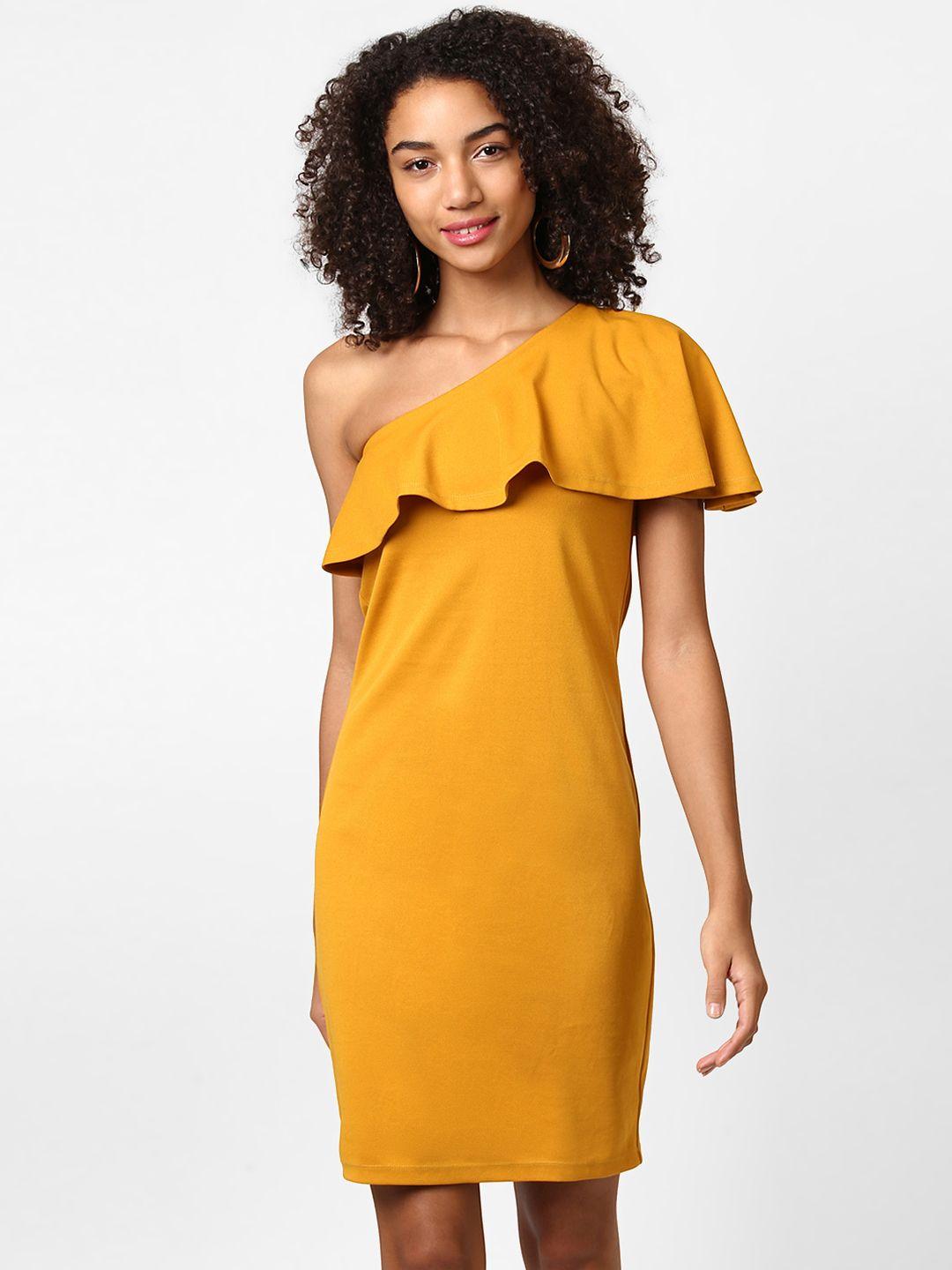 harpa women mustard solid sheath dress