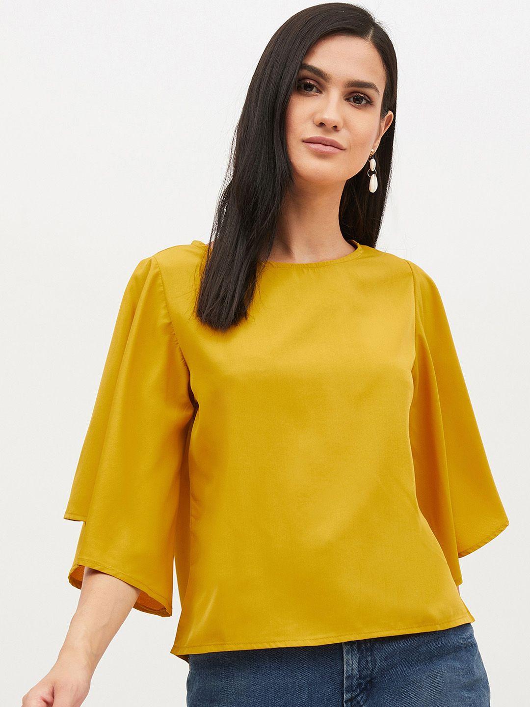 harpa women mustard yellow solid top