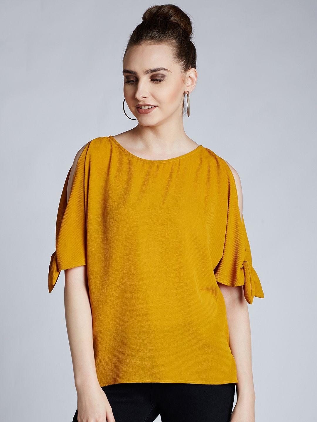 harpa women mustard yellow solid top