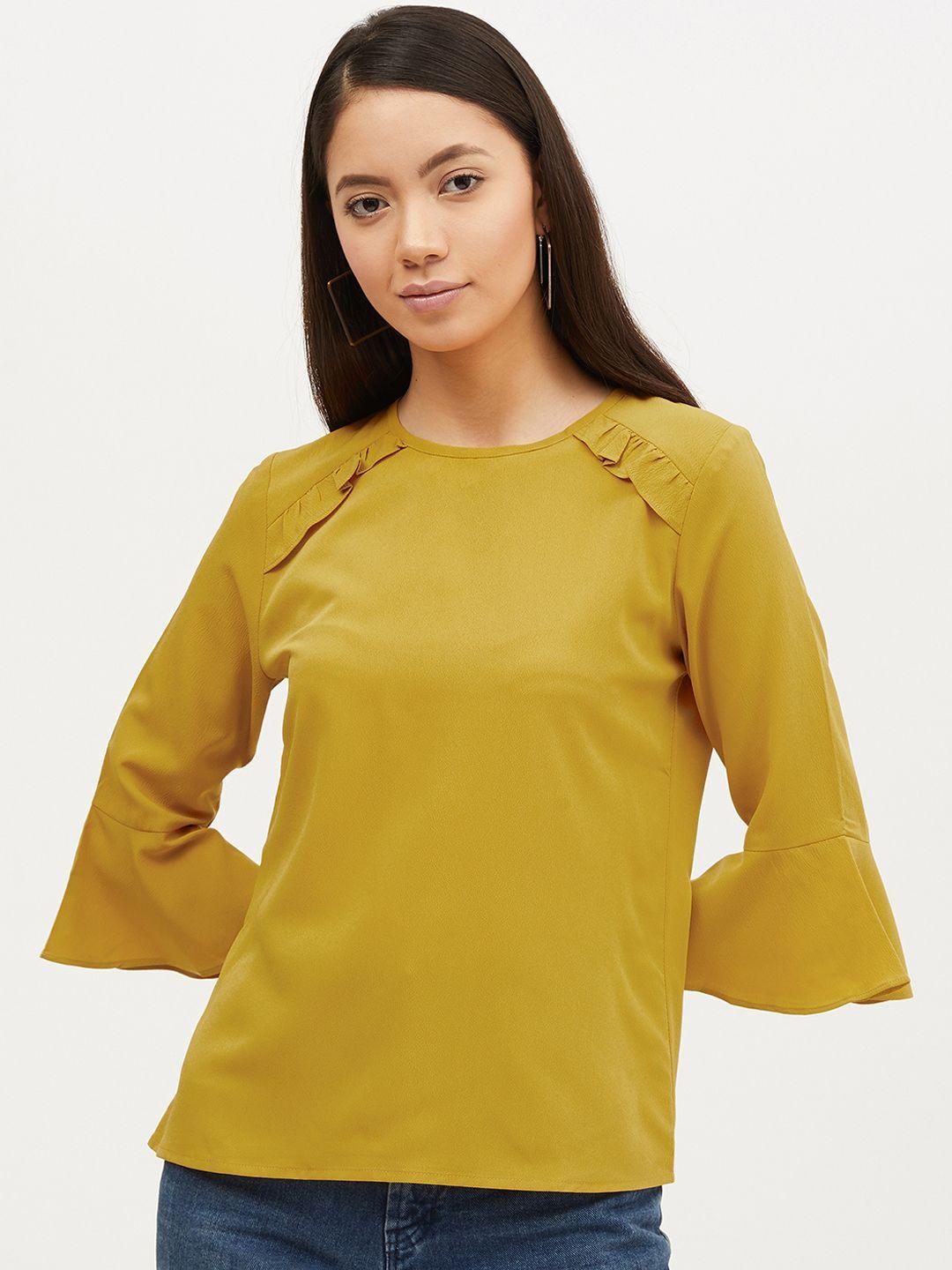 harpa women mustard yellow solid top