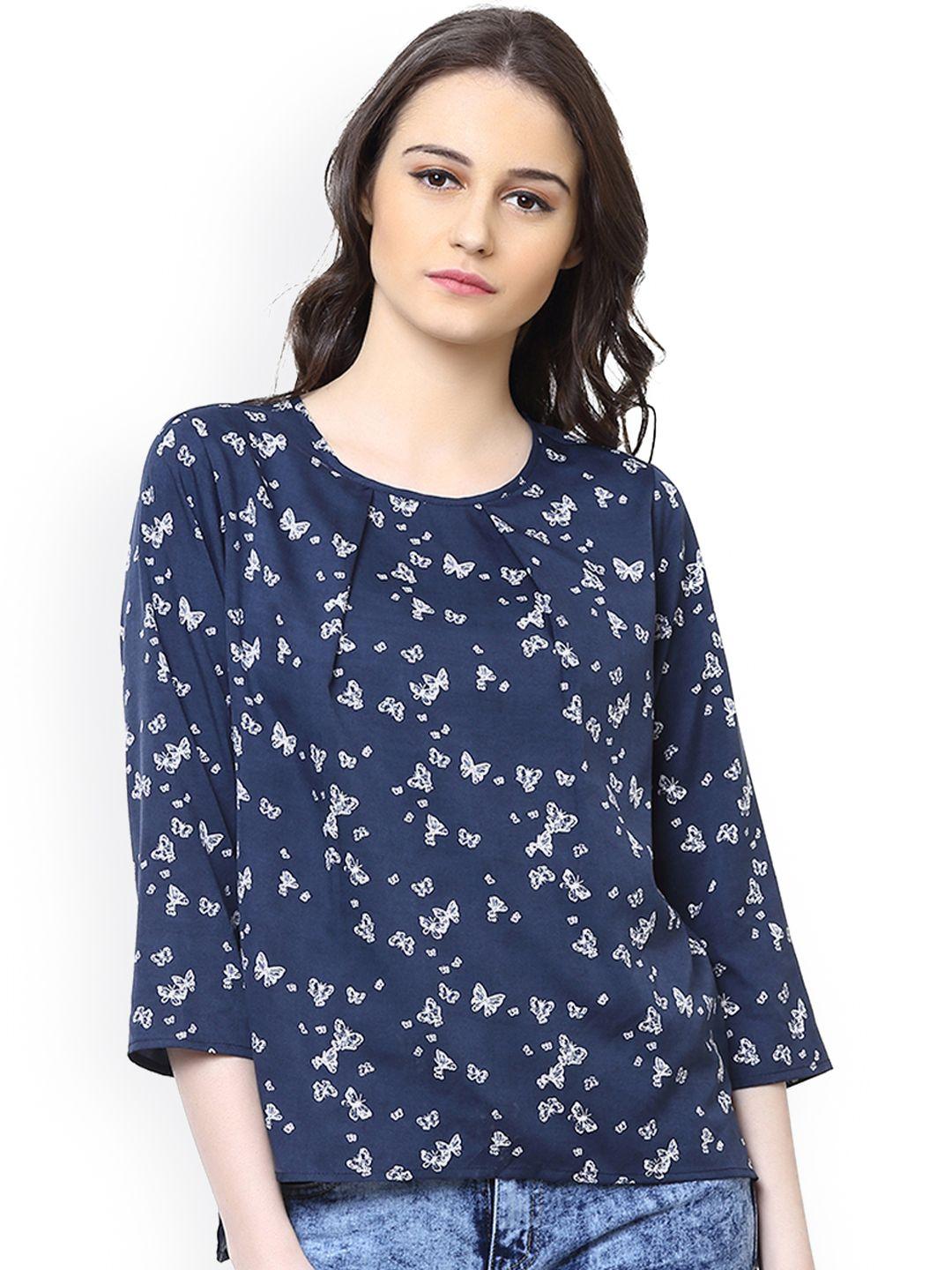 harpa women navy blue printed top