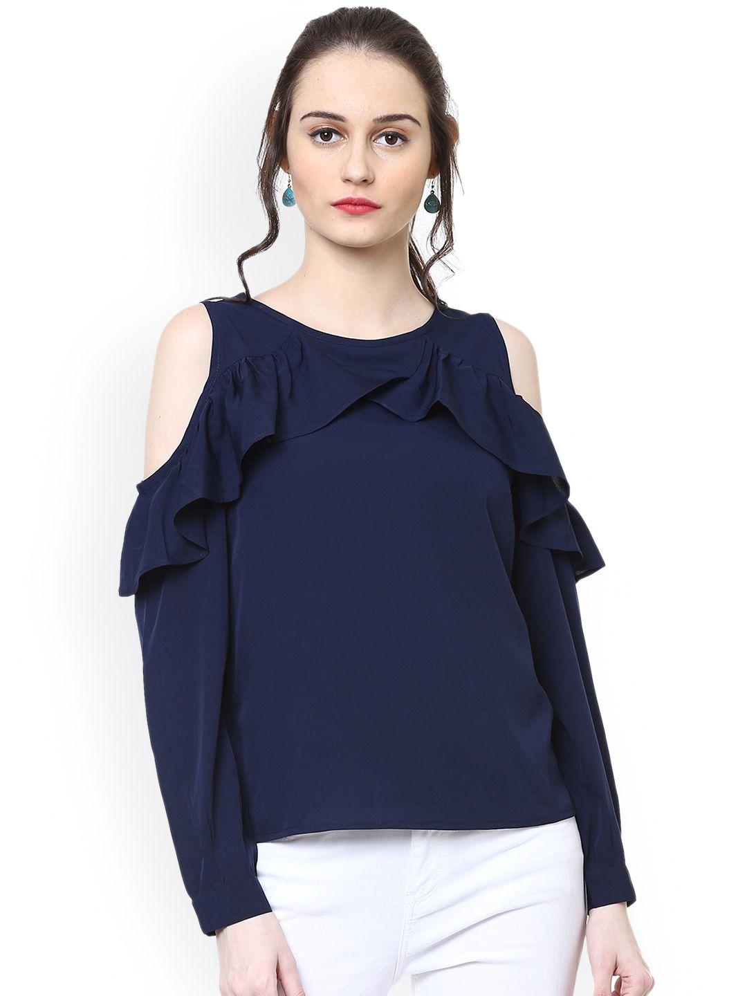 harpa women navy blue solid top