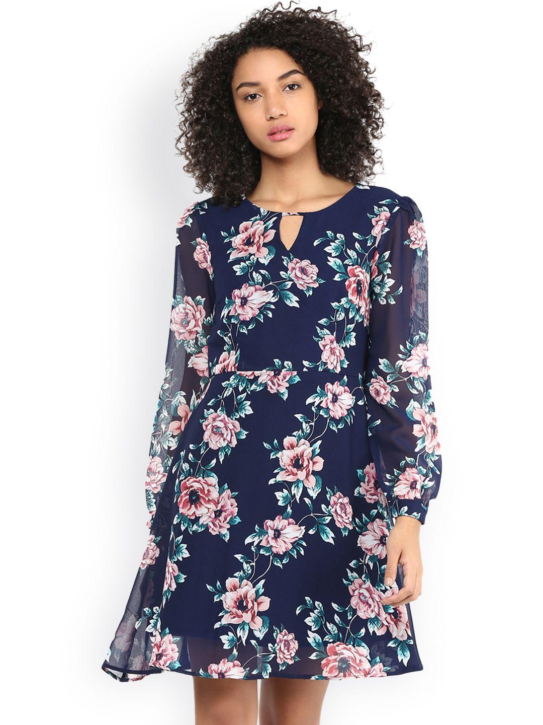 harpa women navy floral print a-line dress