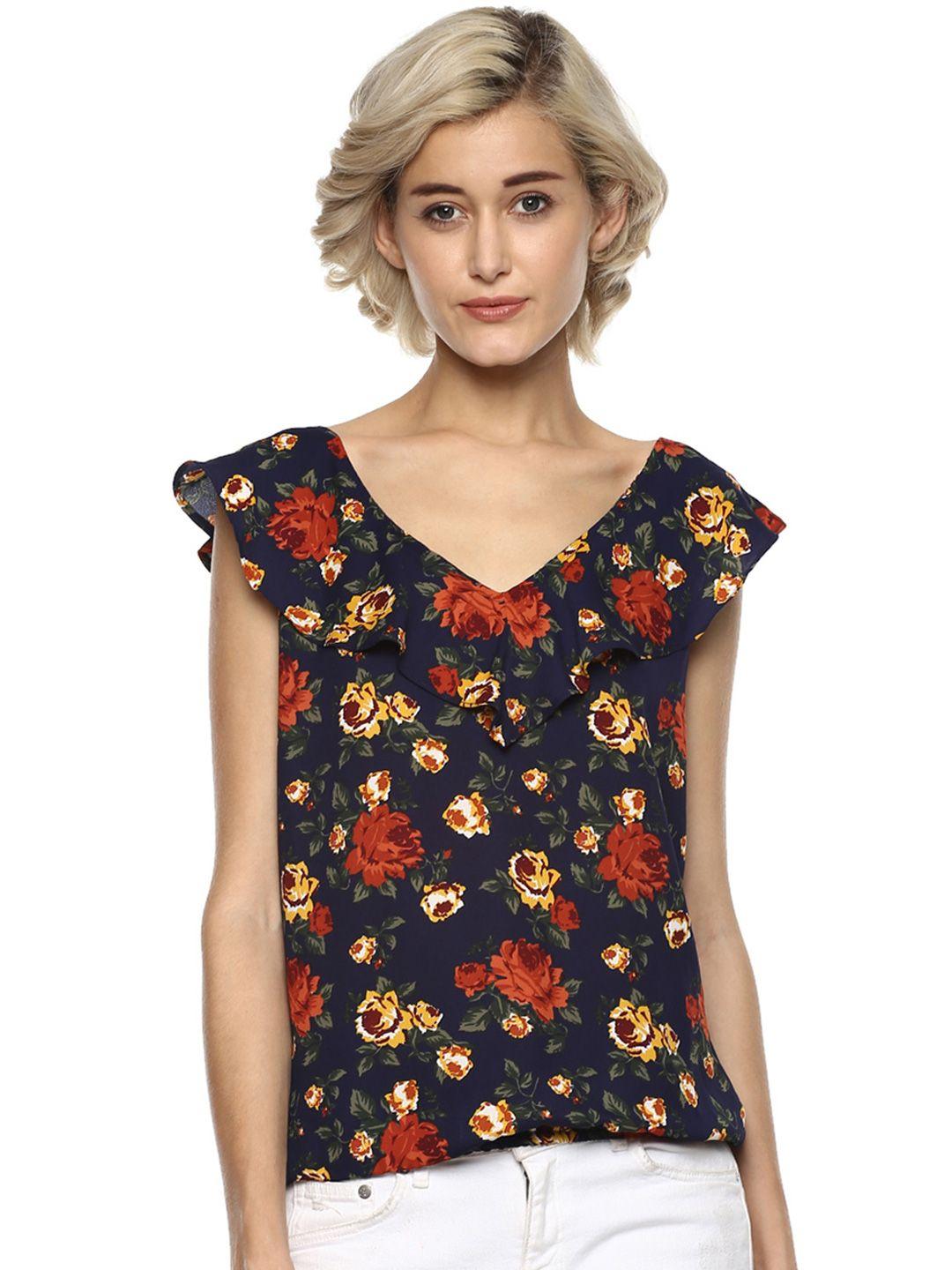 harpa women navy floral print blouson top