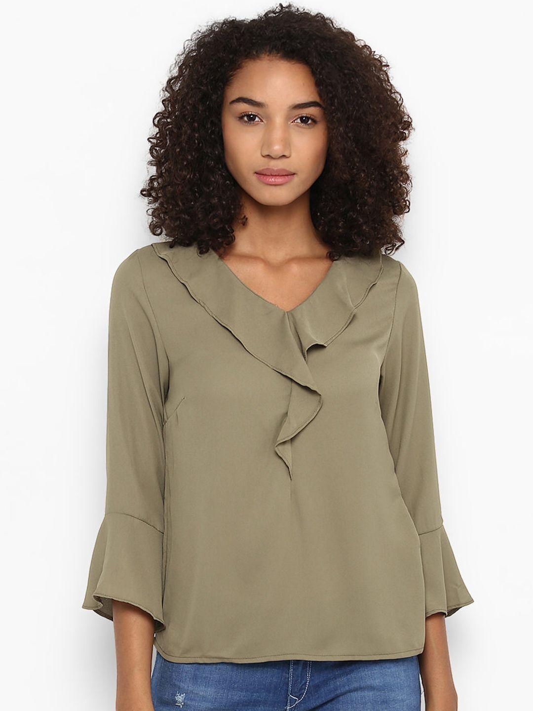 harpa women olive green solid top