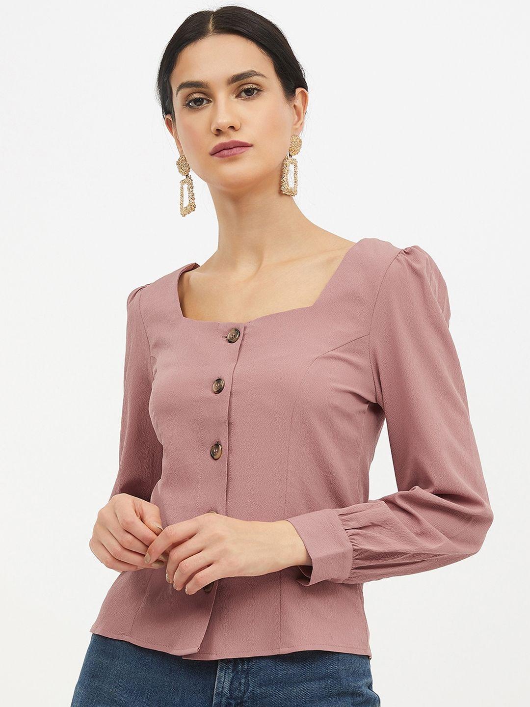 harpa women peach-coloured solid empire top