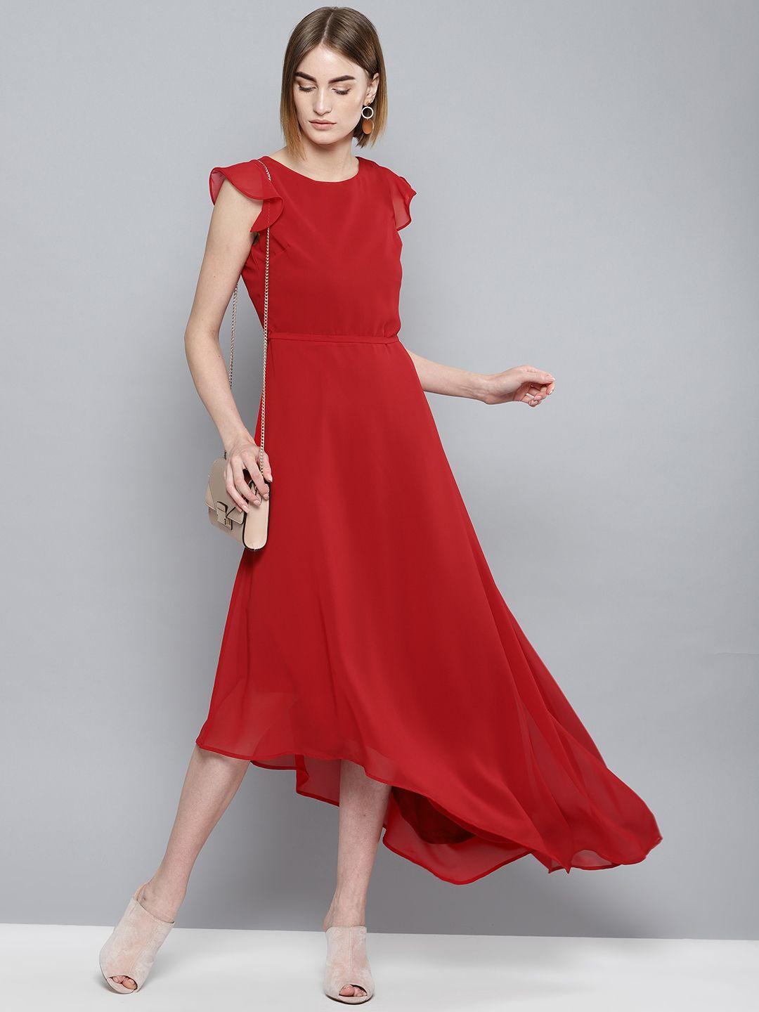 harpa women red solid maxi dress