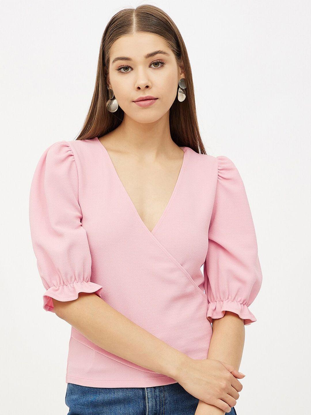 harpa wrap puff sleeves top