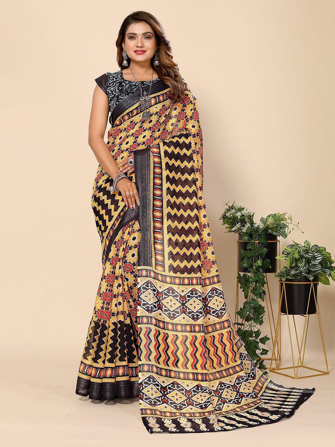 harpita floral printed chanderi saree