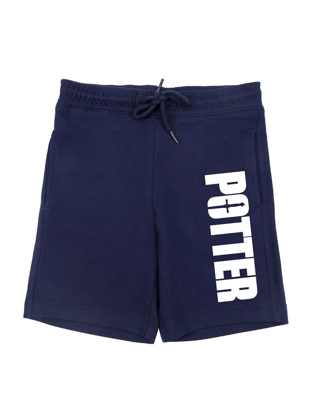 harry potter by wear your mind boys navy blue typography printed harry potter shorts