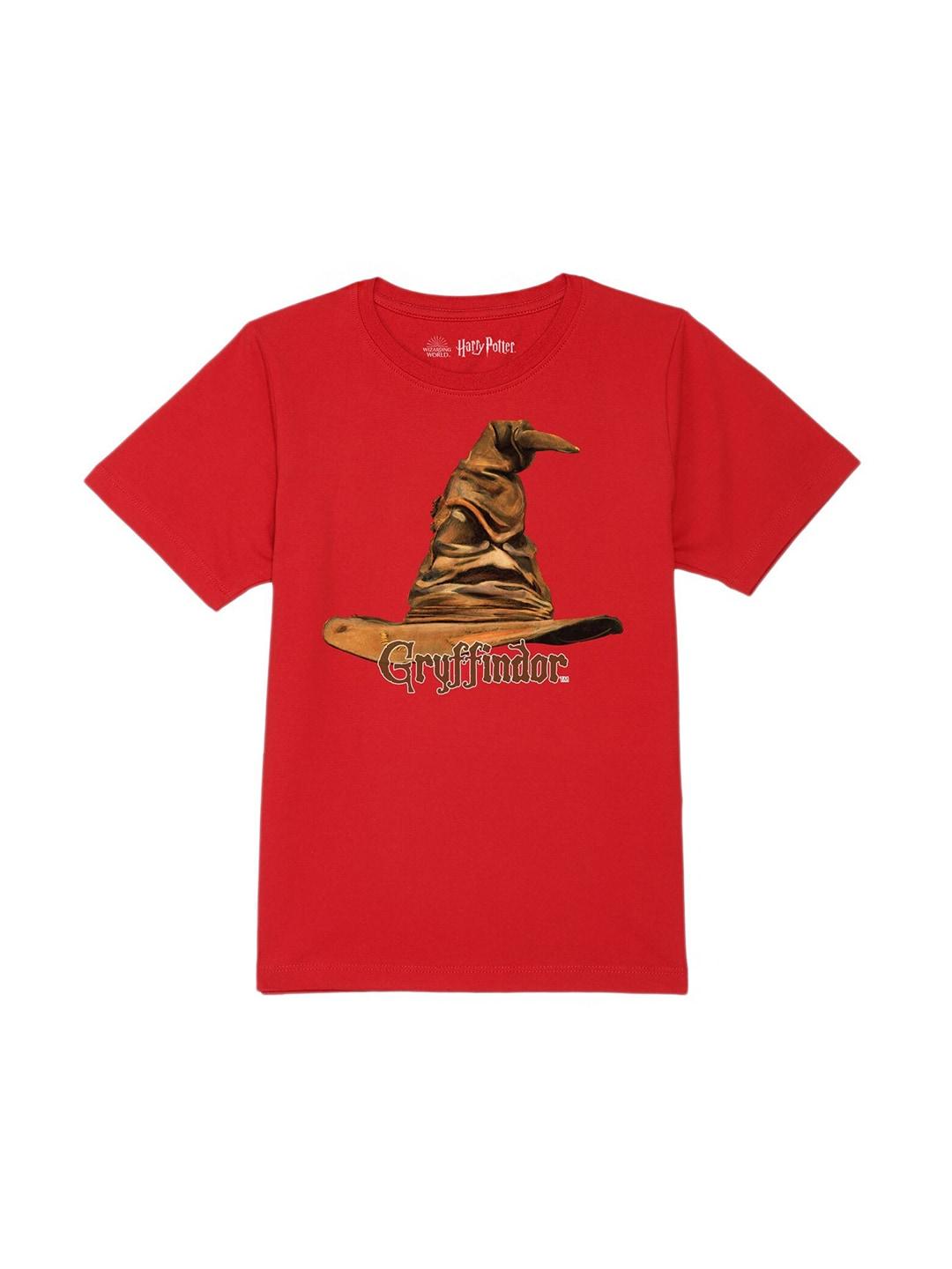 harry potter by wear your mind boys red printed t-shirt