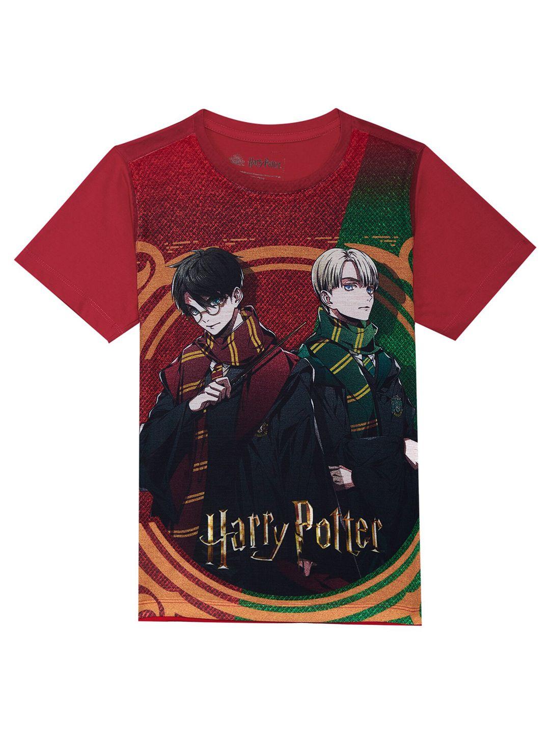 harry potter by wear your mind boys red printed t-shirt
